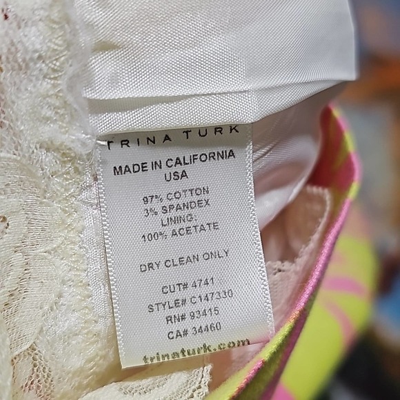 Trina Turk Floral Strapless Dress Size 8‎ - Picture 7 of 8